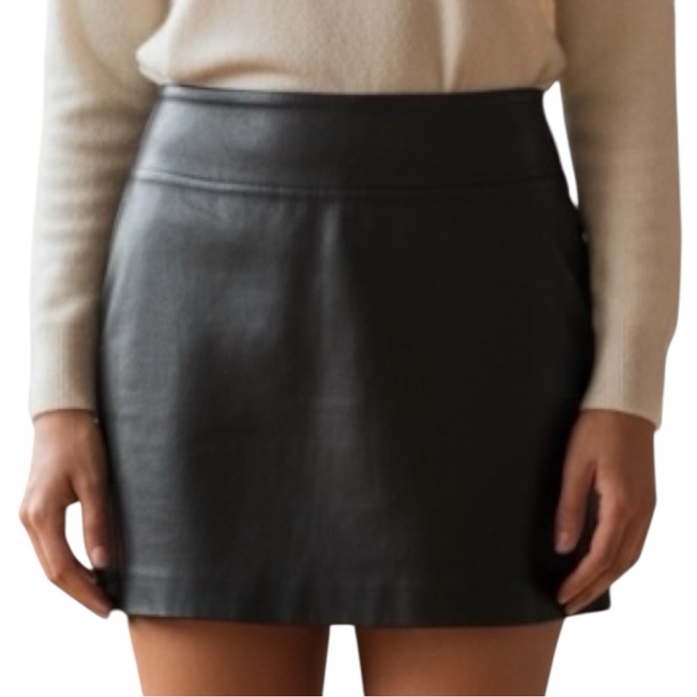 Hersy Mini Skirt Faux Leather Woman's sz S Black